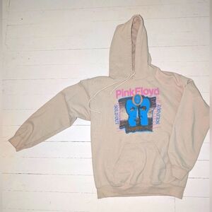 Pink Floyd Division Bell Beige Hoodie with Blue Graphic Size S, Urban Outfitters